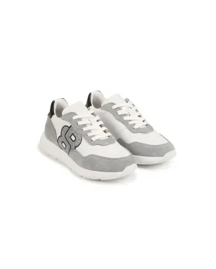 BOSS Kidswear ロゴ入りアップリケ レースアップスニーカー - White - サムネイル1
