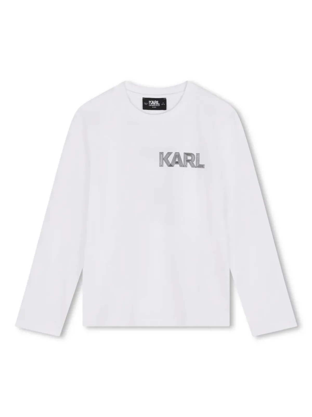 Karl Lagerfeld Kids グラフィックプリント コットン長袖Tシャツ - 画像1
