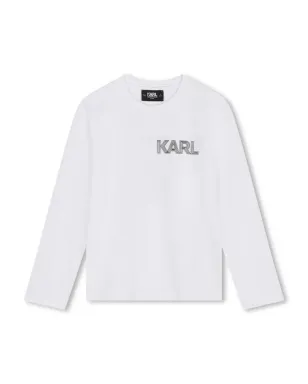 Karl Lagerfeld Kids グラフィックプリント コットン長袖Tシャツ - サムネイル1