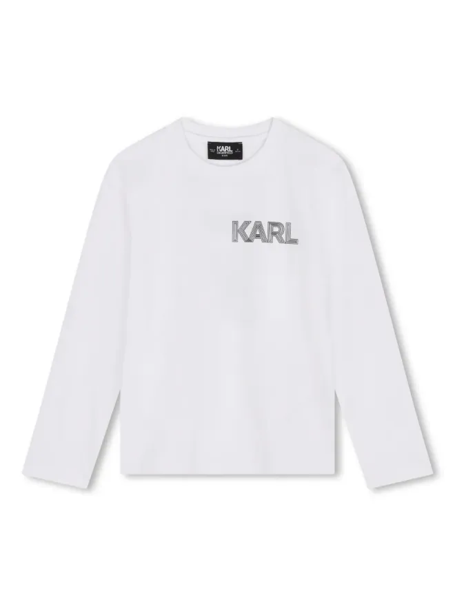 Karl Lagerfeld Kids Karl Lagerfeld Kids グラフィックプリント コットン長袖Tシャツの商品画像