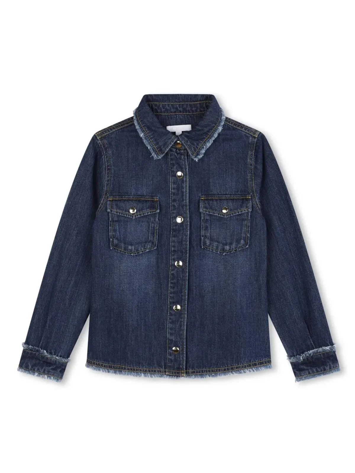 Chloé Kids フリンジディテール デニムシャツ - 画像1