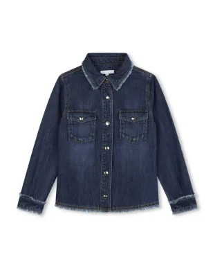 Chloé Kids フリンジディテール デニムシャツ - サムネイル1