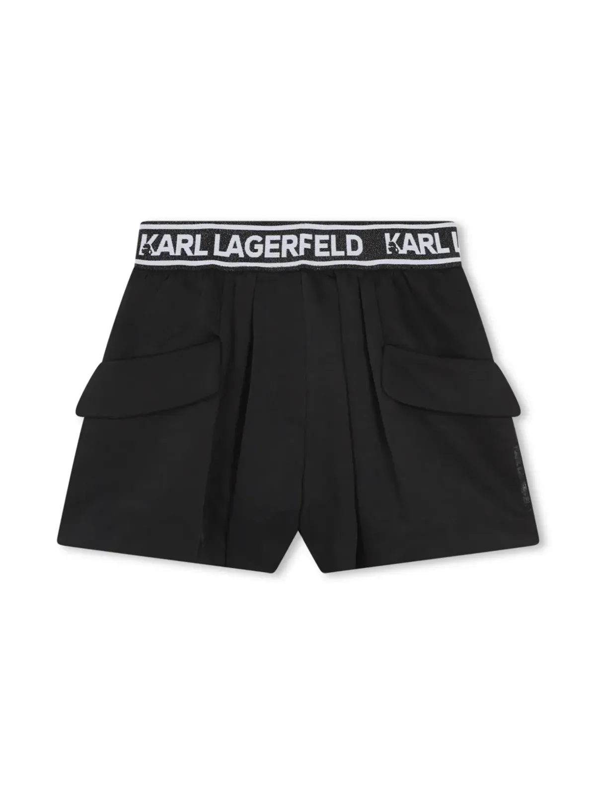 Karl Lagerfeld Kids ロゴウエストバンド・プリーツディテールショーツ - 画像1