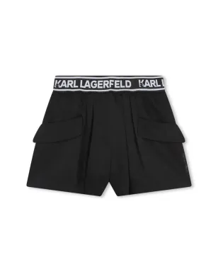 Karl Lagerfeld Kids ロゴウエストバンド・プリーツディテールショーツ - サムネイル1