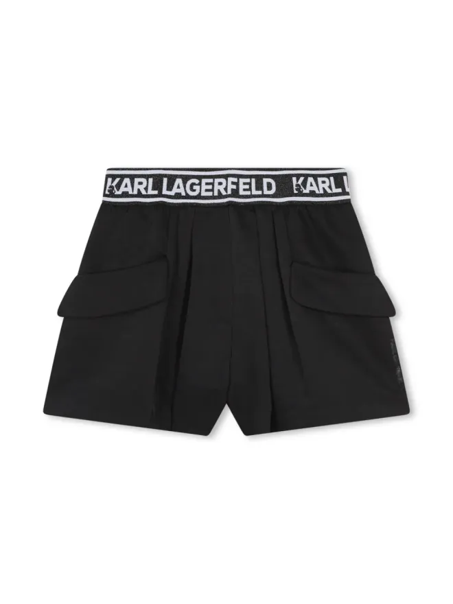 Karl Lagerfeld Kids Karl Lagerfeld Kids ロゴウエストバンド・プリーツディテールショーツの商品画像