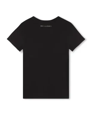 Karl Lagerfeld Kids スパンコール付きクルーネックTシャツ - ブラック - サムネイル2