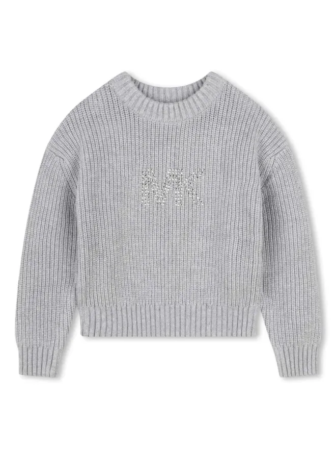 Michael Kors Kids Michael Kors Kids スタッズロゴ入りリブ編みジャンパー - グレーの商品画像