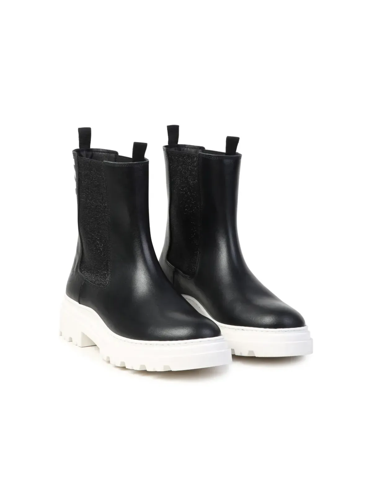 Karl Lagerfeld Kids ロゴプリント レザー アンクルブーツ - 画像1