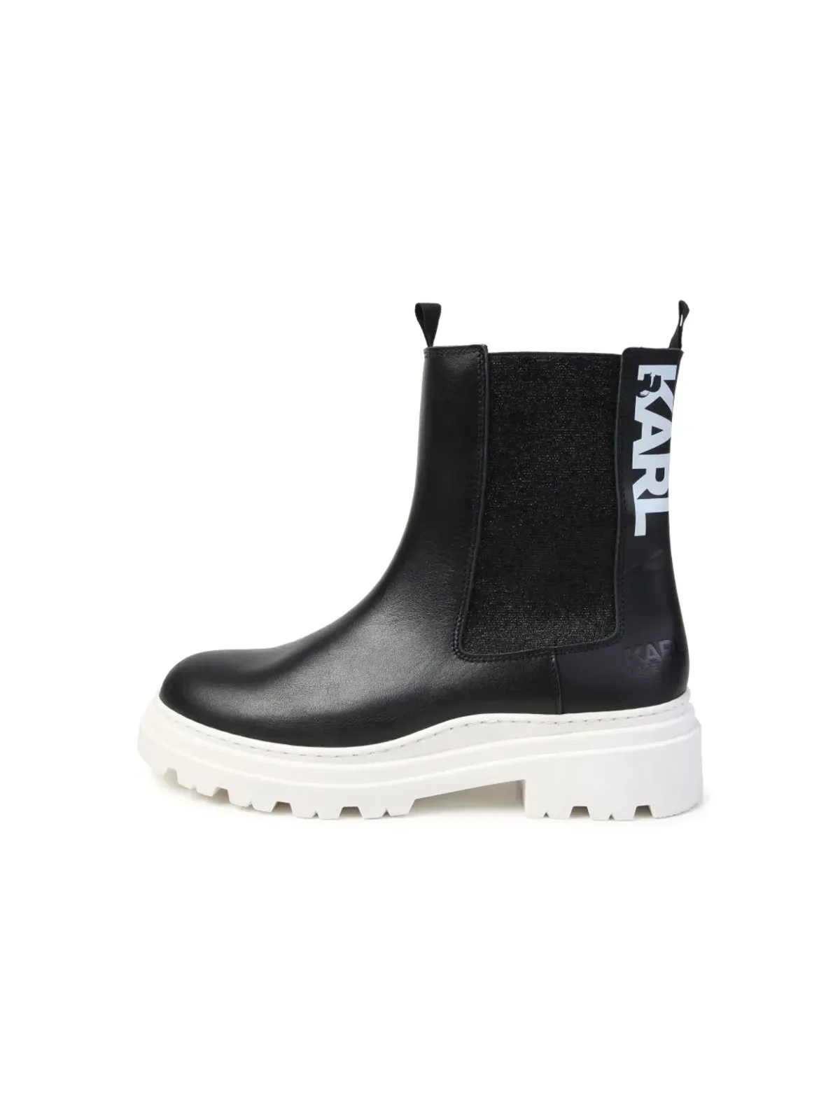 Karl Lagerfeld Kids ロゴプリント レザー アンクルブーツ - 画像5