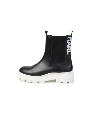 Karl Lagerfeld Kids ロゴプリント レザー アンクルブーツ - サムネイル5