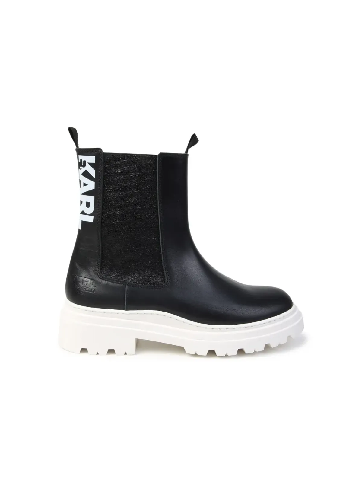 Karl Lagerfeld Kids ロゴプリント レザー アンクルブーツ - 画像2