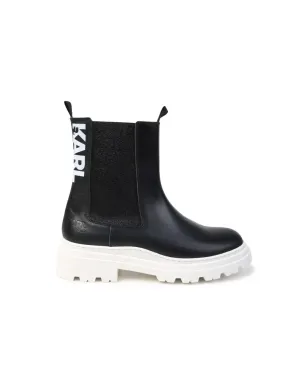 Karl Lagerfeld Kids ロゴプリント レザー アンクルブーツ - サムネイル2