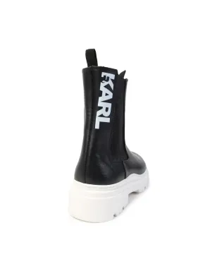 Karl Lagerfeld Kids ロゴプリント レザー アンクルブーツ - サムネイル3