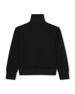 Karl Lagerfeld Kids ロゴパッチ付きハイネックカーディガン ブラック - サムネイル2