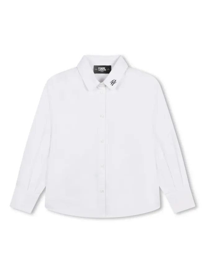 Karl Lagerfeld Kids Karl Lagerfeld Kids ロゴ刺繍入りボタンアップシャツの商品画像
