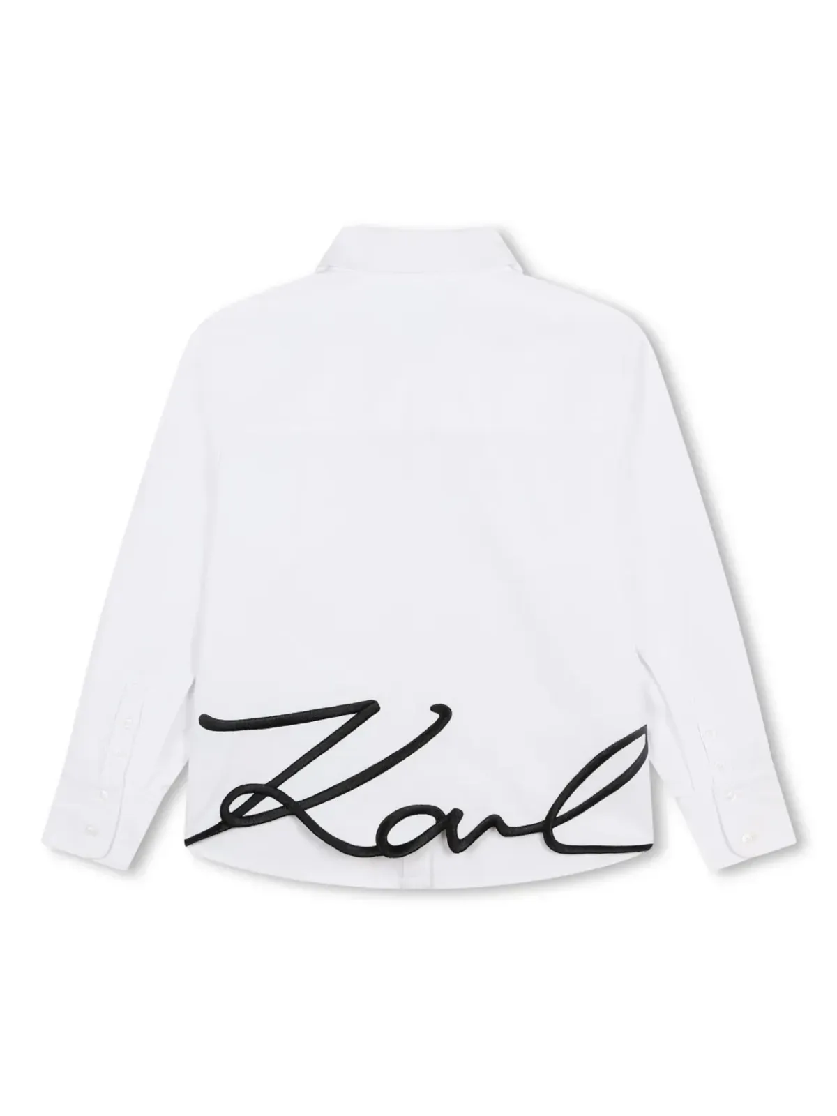Karl Lagerfeld Kids ロゴ刺繍入りボタンアップシャツ - 画像2