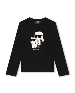Karl Lagerfeld Kids Ikonik Karlプリント長袖Tシャツ - サムネイル1