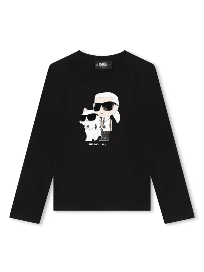 Karl Lagerfeld Kids Karl Lagerfeld Kids Ikonik Karlプリント長袖Tシャツの商品画像