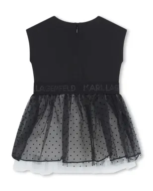 Karl Lagerfeld Kids Ikon Choupette チュールドレス ブラック - サムネイル2