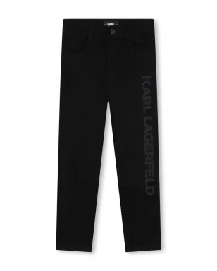 Karl Lagerfeld Kids ストレートデニムパンツ - ブラック - サムネイル1