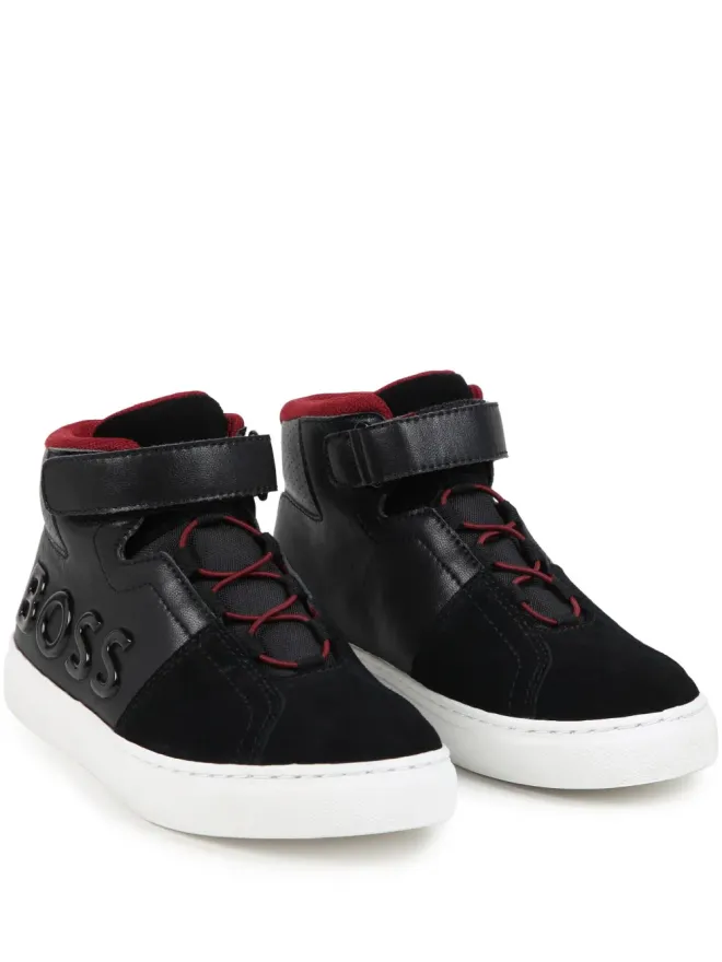 BOSS Kidswear BOSS Kidswear ロゴ文字入りハイカットスニーカー ブラックの商品画像