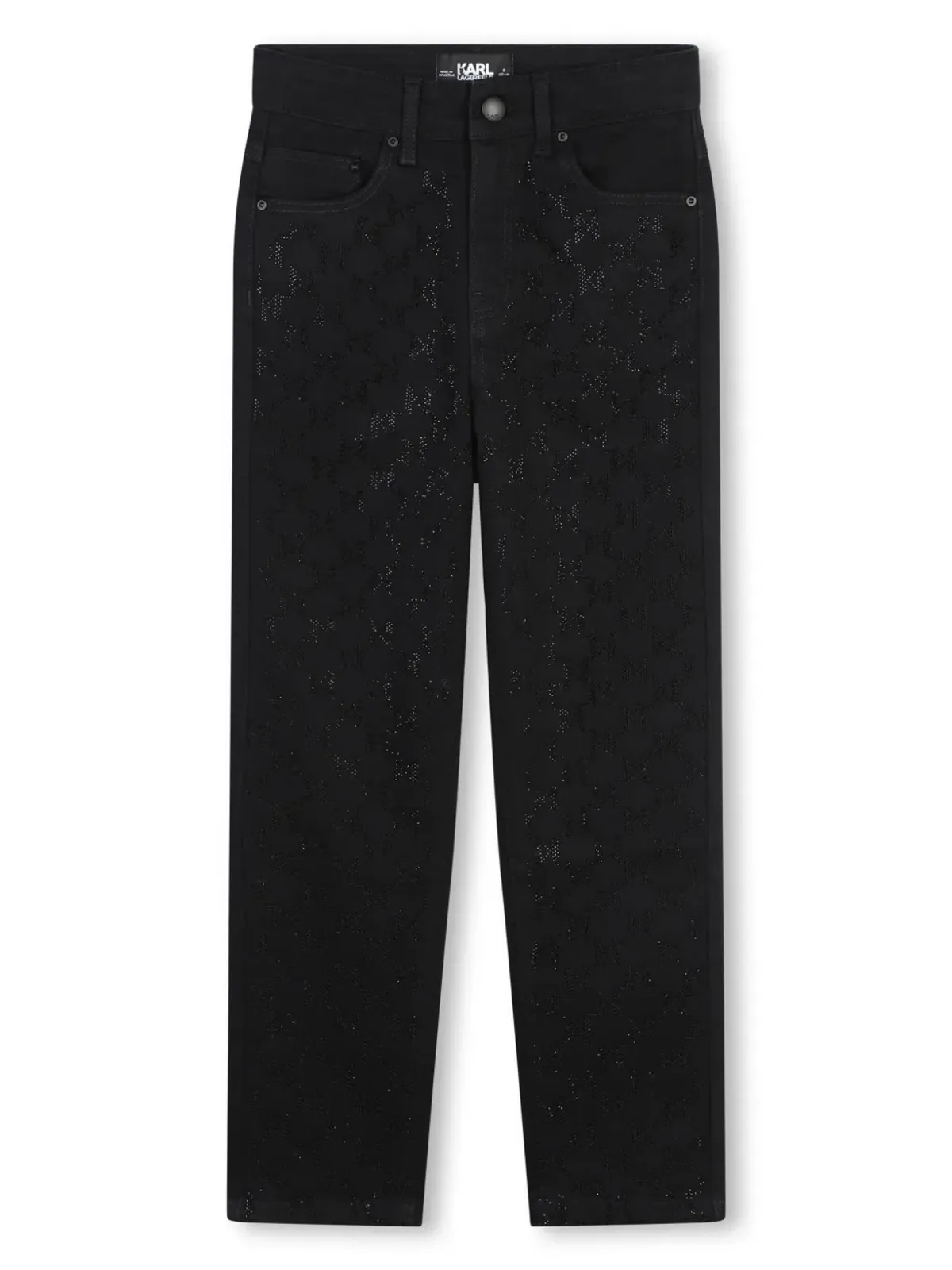 Karl Lagerfeld Kids ロゴパッチ コットンブレンド ジーンズ - ブラック - 画像1