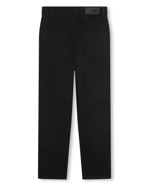 Karl Lagerfeld Kids ロゴパッチ コットンブレンド ジーンズ - ブラック - サムネイル2