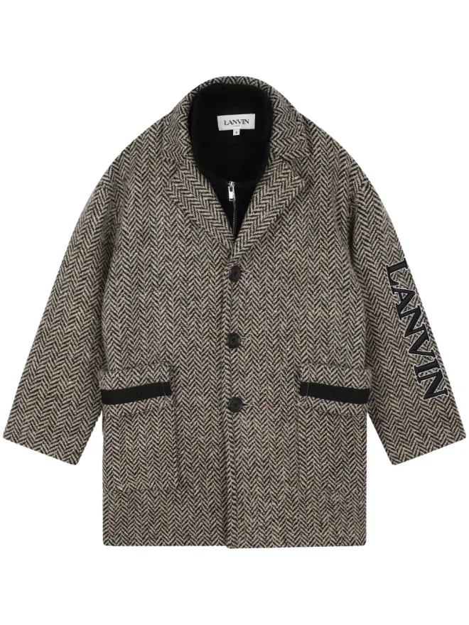 Lanvin Enfant Lanvin Enfant ヘリンボーン生地のシングルブレストコートの商品画像