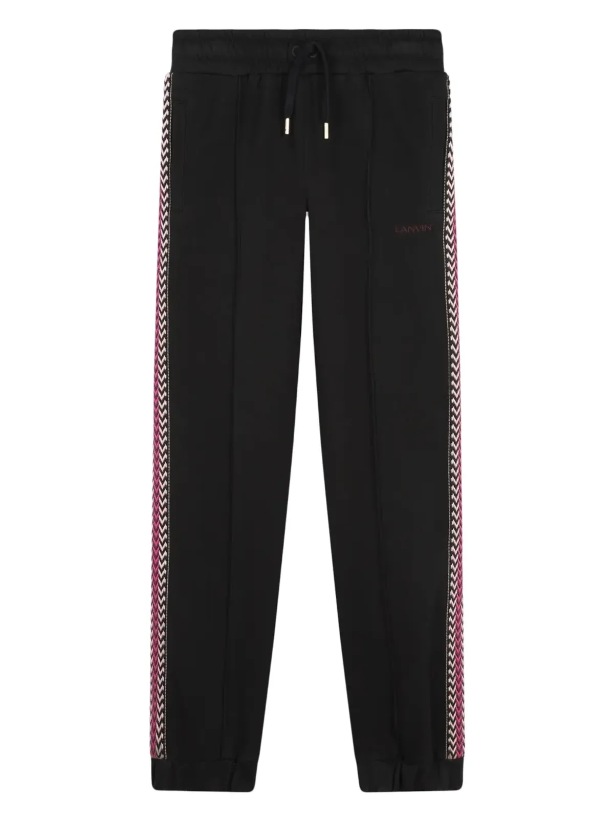 Lanvin Enfant embroidered-logo track pants - Black - 画像1
