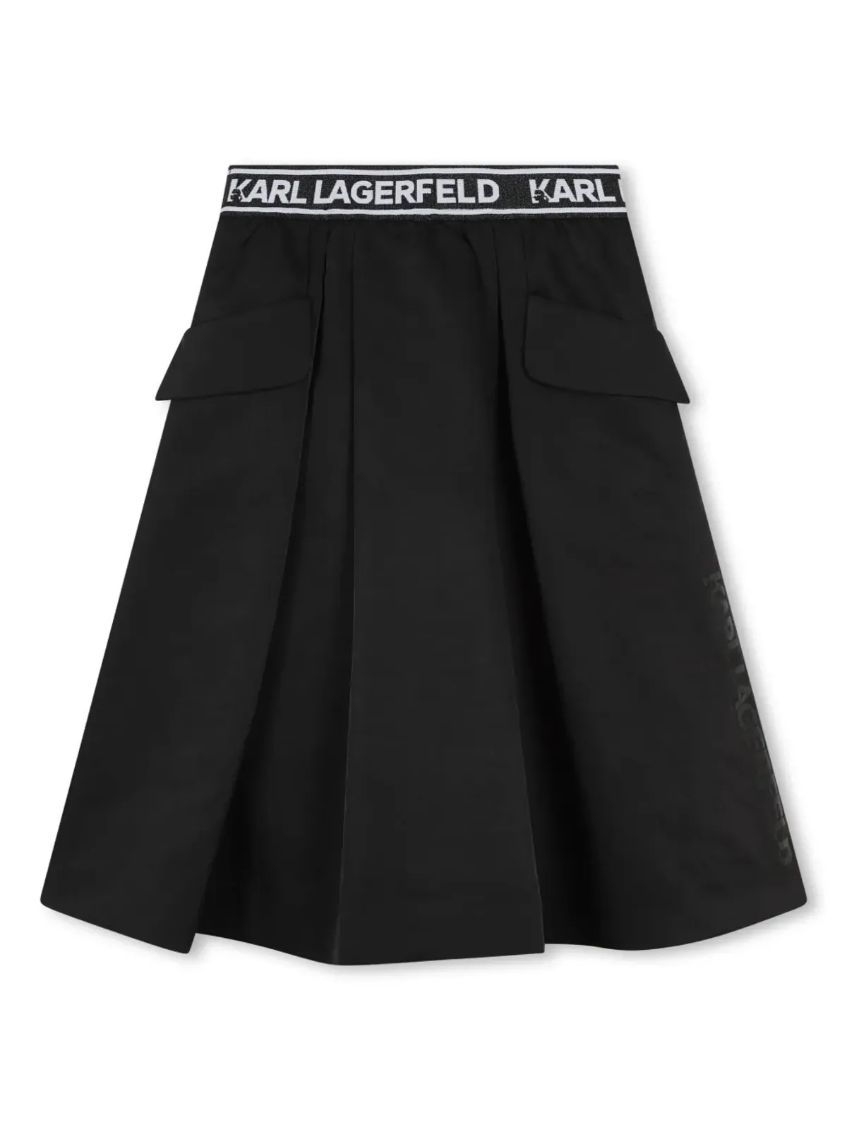 Karl Lagerfeld Kids ロゴ入りウエストバンド ミディスカート - 画像1