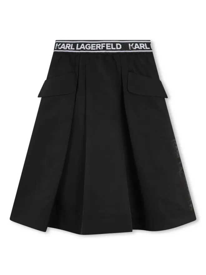 Karl Lagerfeld Kids Karl Lagerfeld Kids ロゴ入りウエストバンド ミディスカートの商品画像