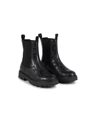 Marc Jacobs Kids モノグラムプリント レザー アンクルブーツ - サムネイル1