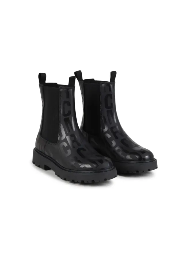Marc Jacobs Kids Marc Jacobs Kids モノグラムプリント レザー アンクルブーツの商品画像