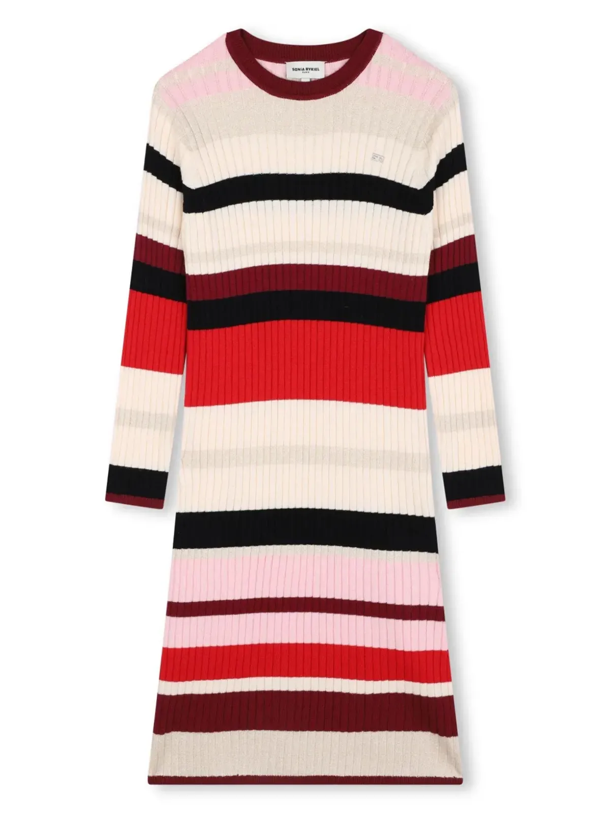 SONIA RYKIEL ENFANT ストライプ編みニットドレス - レッド - 画像1