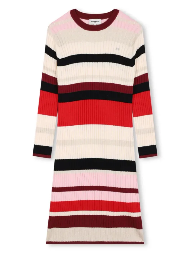 SONIA RYKIEL ENFANT SONIA RYKIEL ENFANT ストライプ編みニットドレス - レッドの商品画像