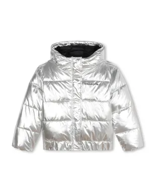 Karl Lagerfeld Kids メタリック仕上げのパッド入りジャケット（シルバー） - サムネイル1