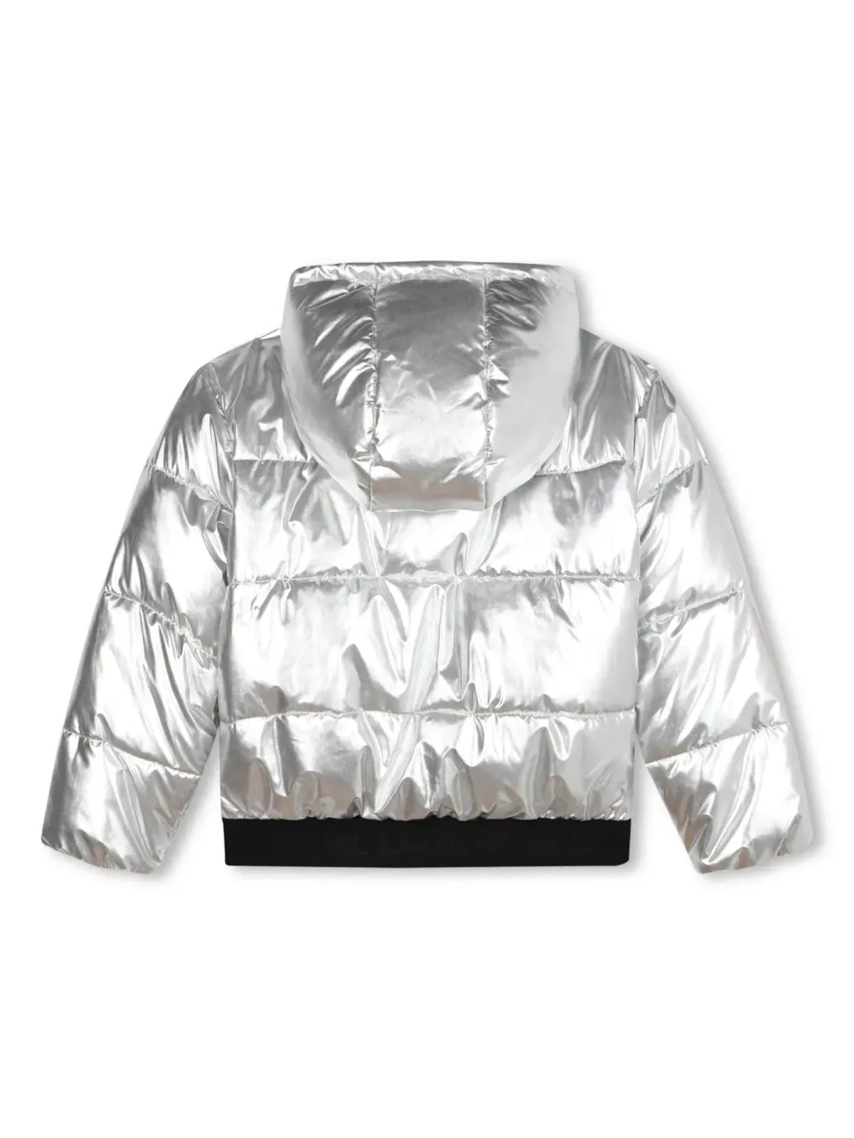 Karl Lagerfeld Kids メタリック仕上げのパッド入りジャケット（シルバー） - 画像2