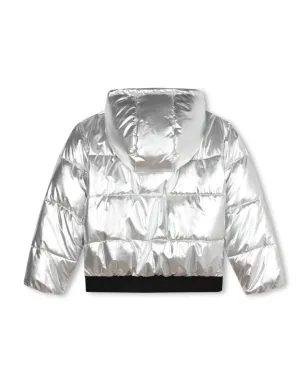 Karl Lagerfeld Kids メタリック仕上げのパッド入りジャケット（シルバー） - サムネイル2