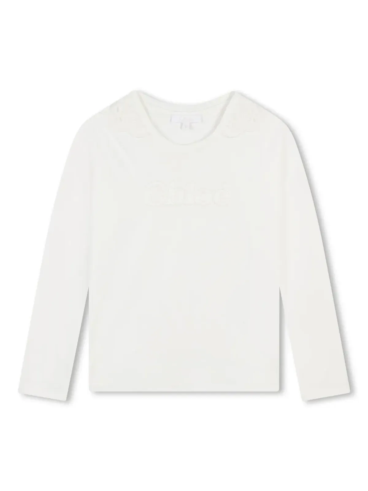 Chloé Kids 刺繍ロゴ入りコットンTシャツ - 画像1