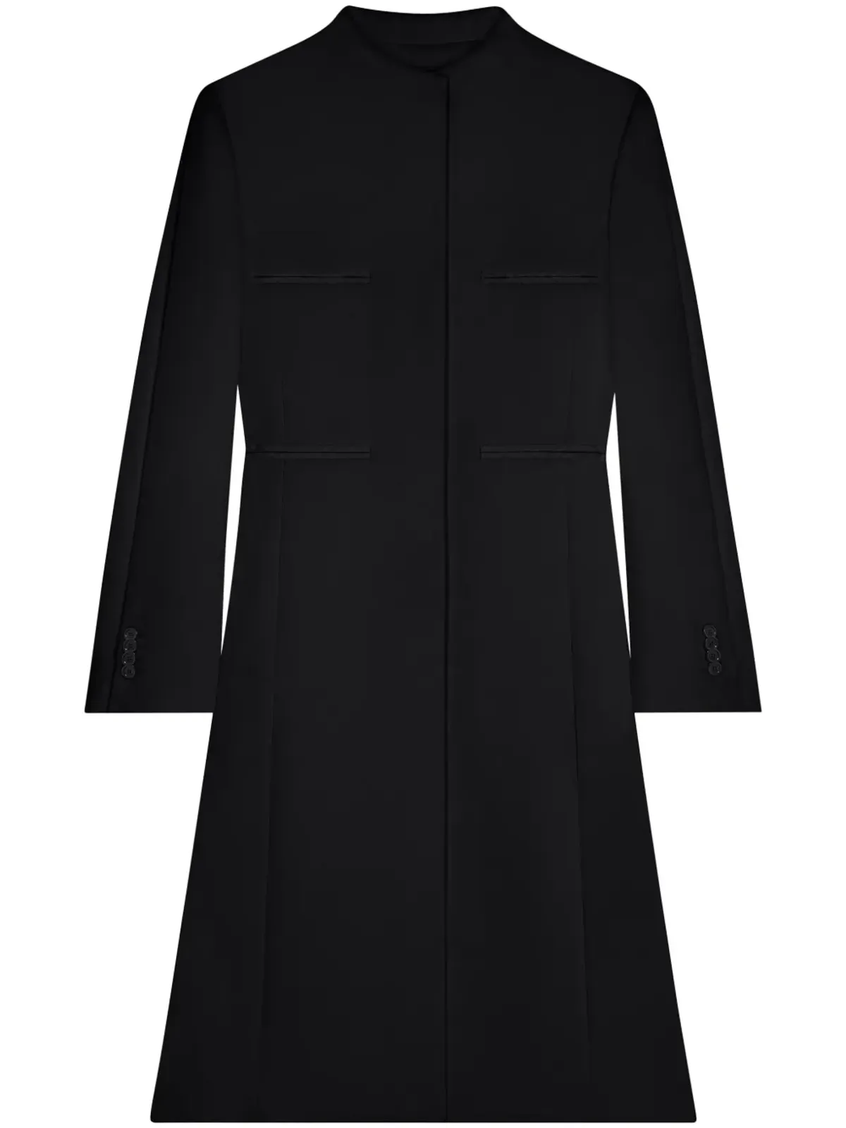 Courrèges ヘリテージ クレープテクスチャー コート - ブラック - 画像1