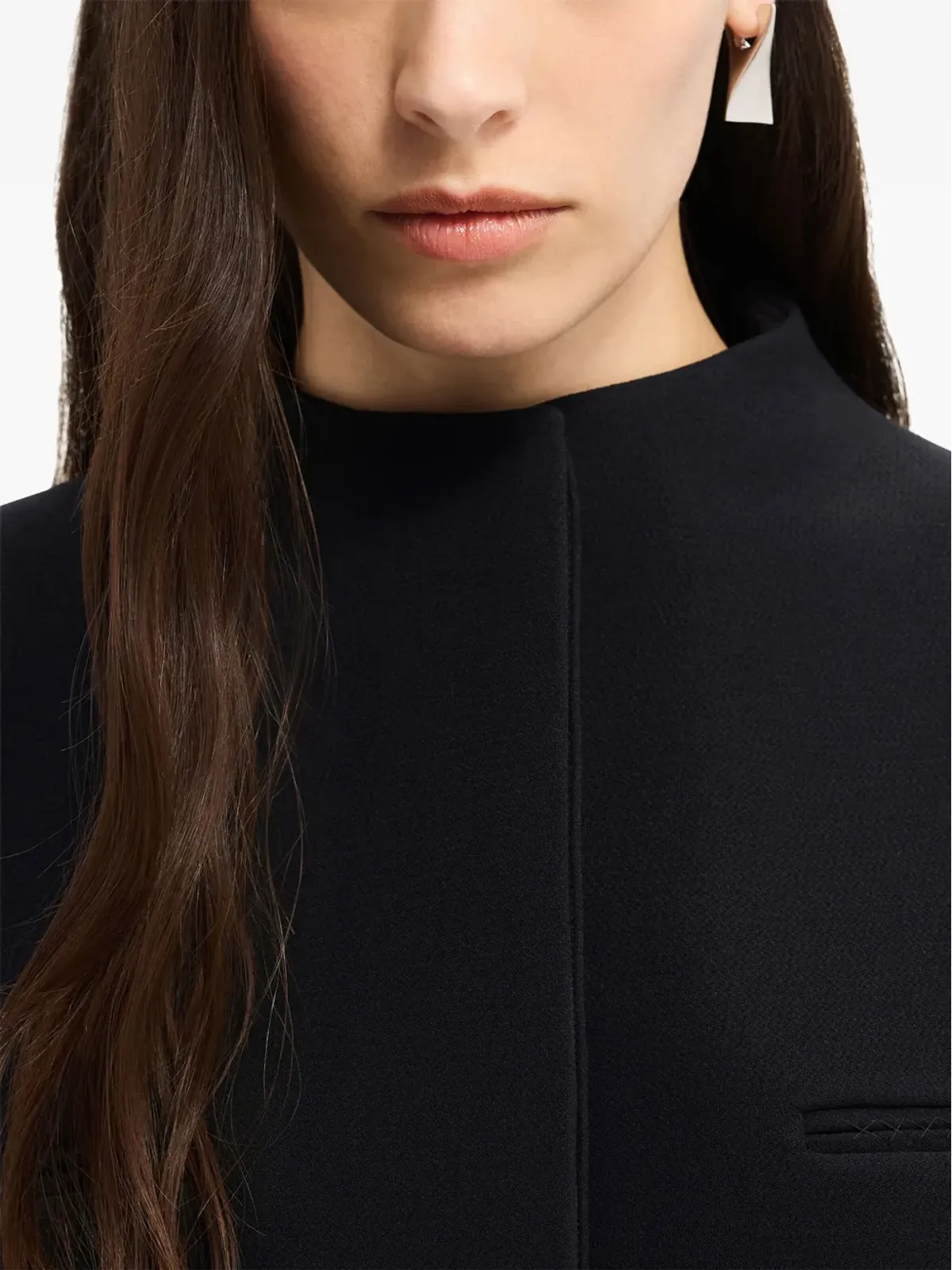 Courrèges ヘリテージ クレープテクスチャー コート - ブラック - 画像5