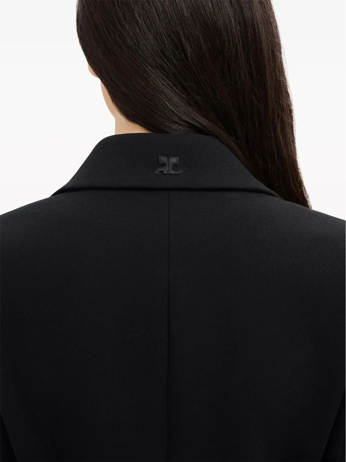 Courrèges Hyperbole Heritage ロゴアップリケ コート - ブラック - 画像5
