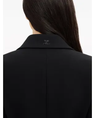 Courrèges Hyperbole Heritage ロゴアップリケ コート - ブラック - サムネイル5