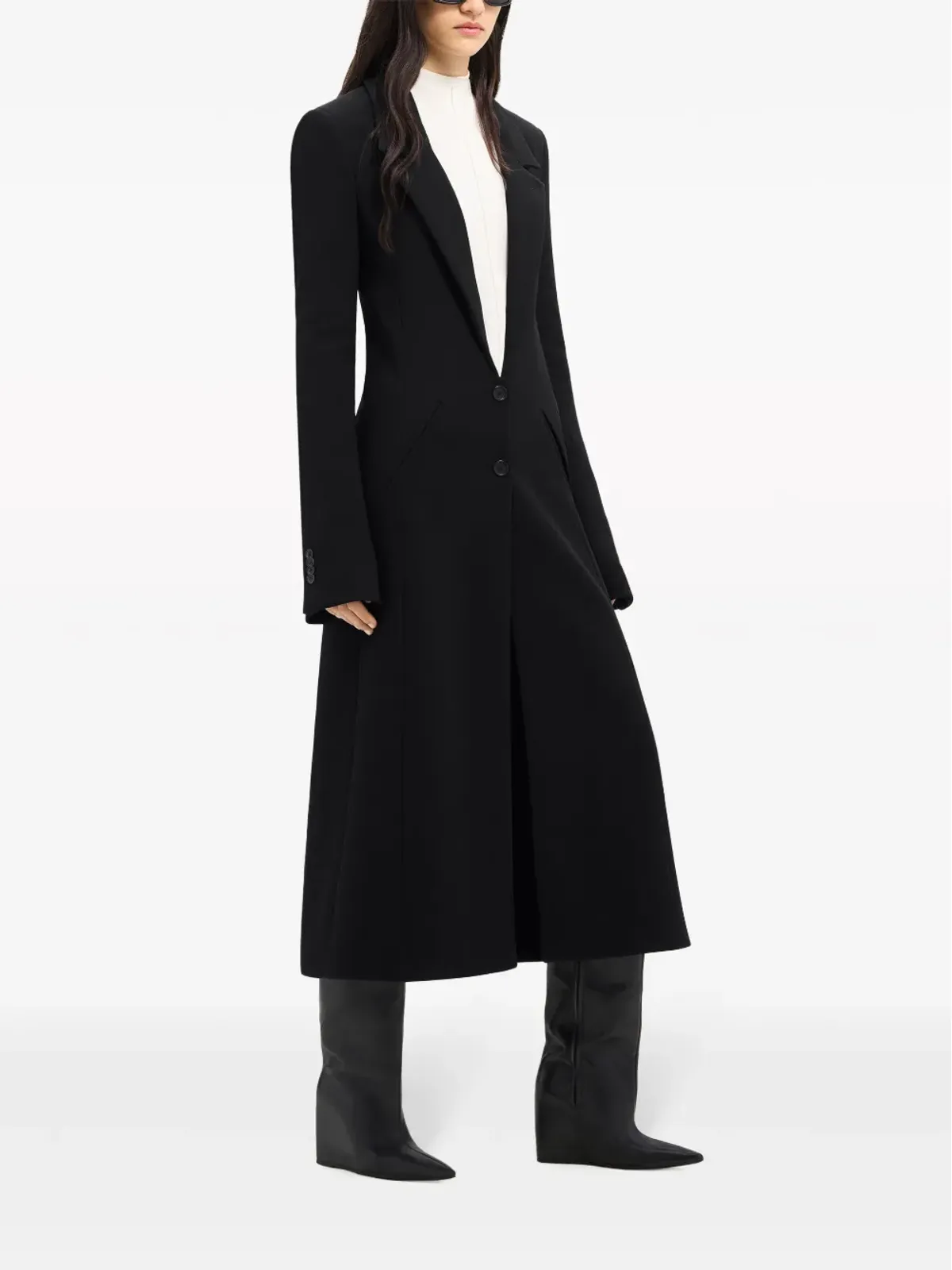 Courrèges Hyperbole Heritage ロゴアップリケ コート - ブラック - 画像3