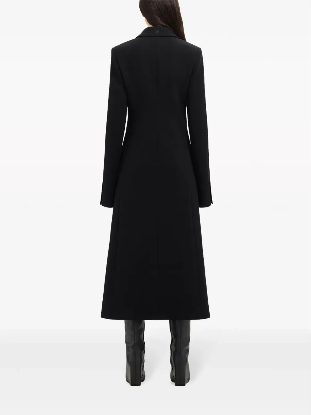 Courrèges Hyperbole Heritage ロゴアップリケ コート - ブラック - 画像4