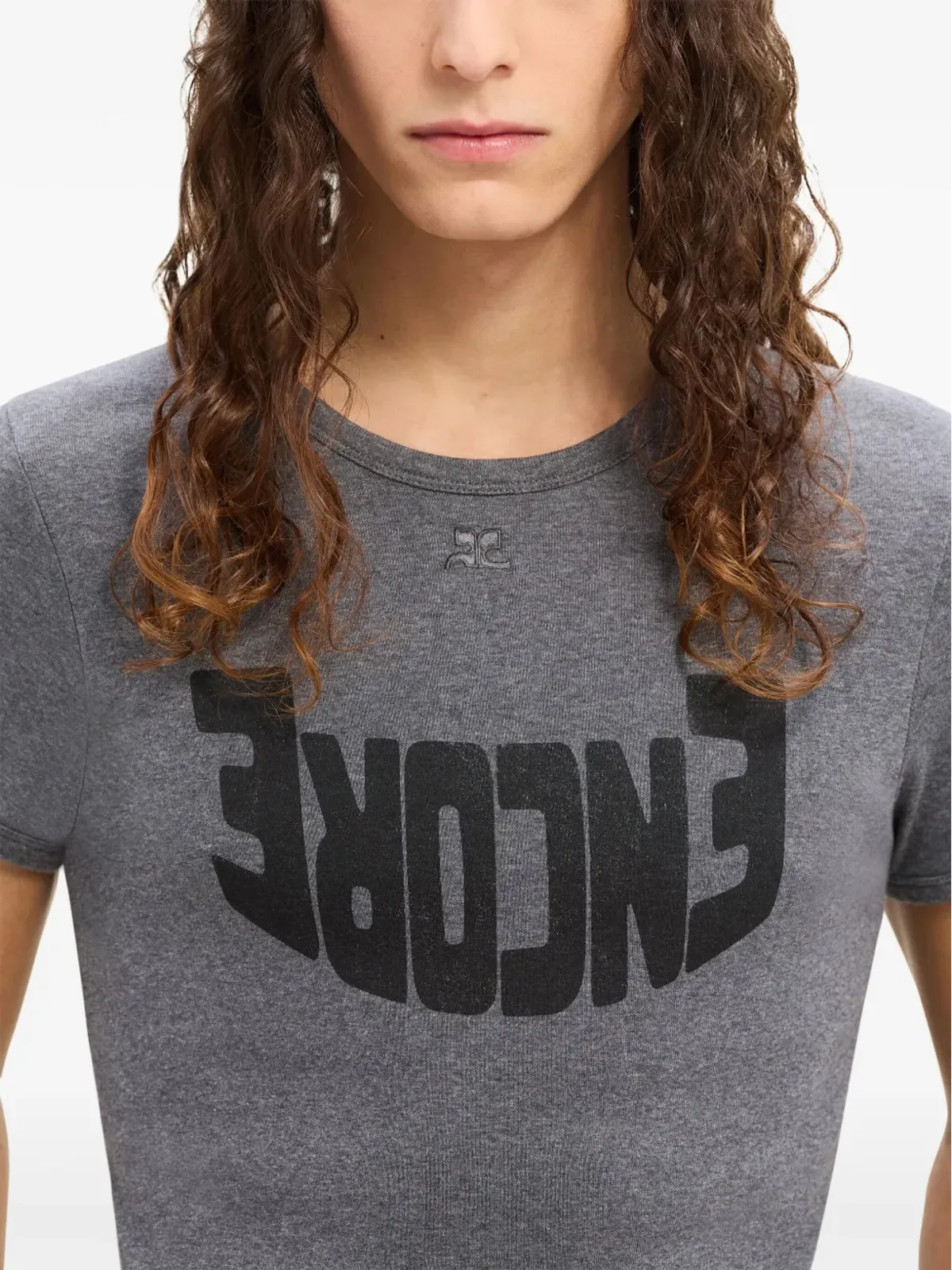 Courrèges Encore コットン Tシャツ グレー - 画像4