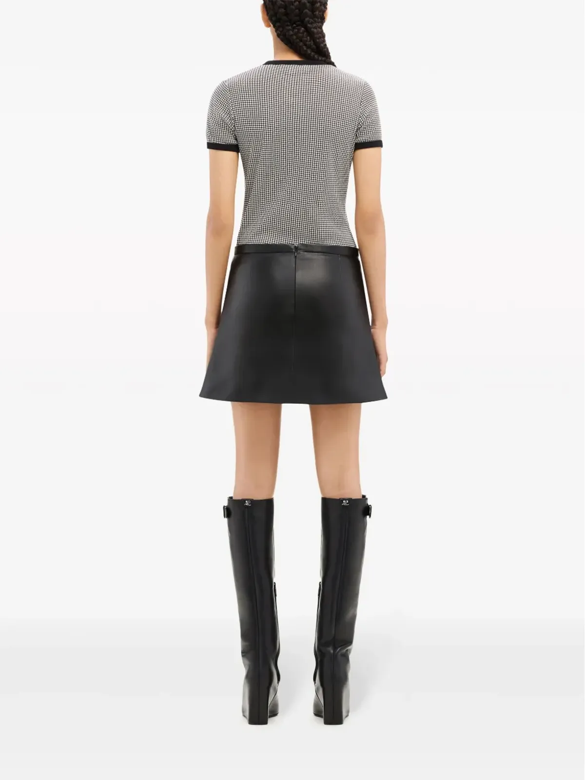 Courrèges コントラストトリム コットン Tシャツ ブラック - 画像4