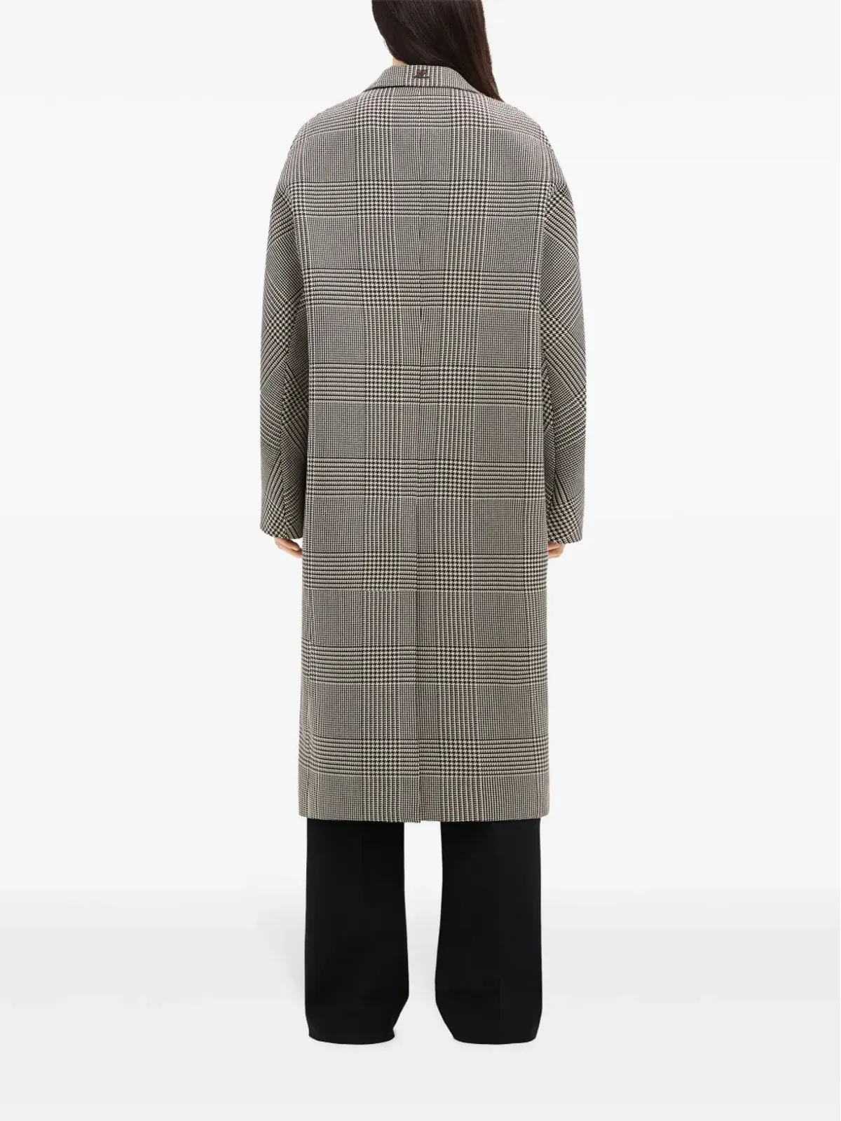 Courrèges コクーンチェックコート - ブラック - 画像5