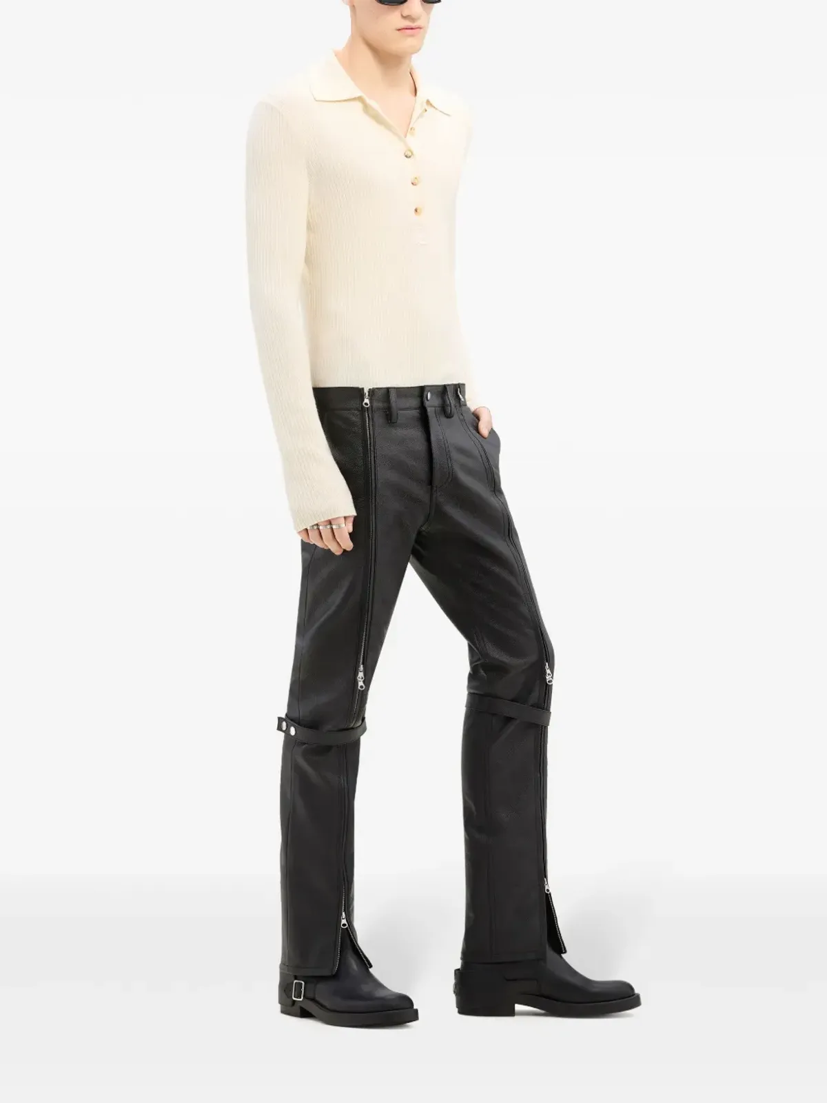 Courrèges マルチボタン ポロセーター - ニュートラル系 - 画像4