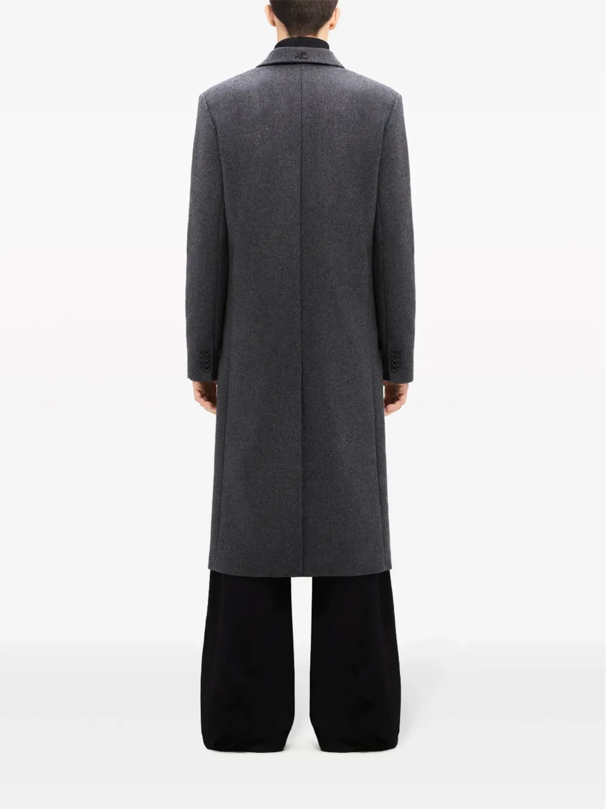 Courrèges ノッチ付きラペル シングルブレスト コート - グレー - 画像5